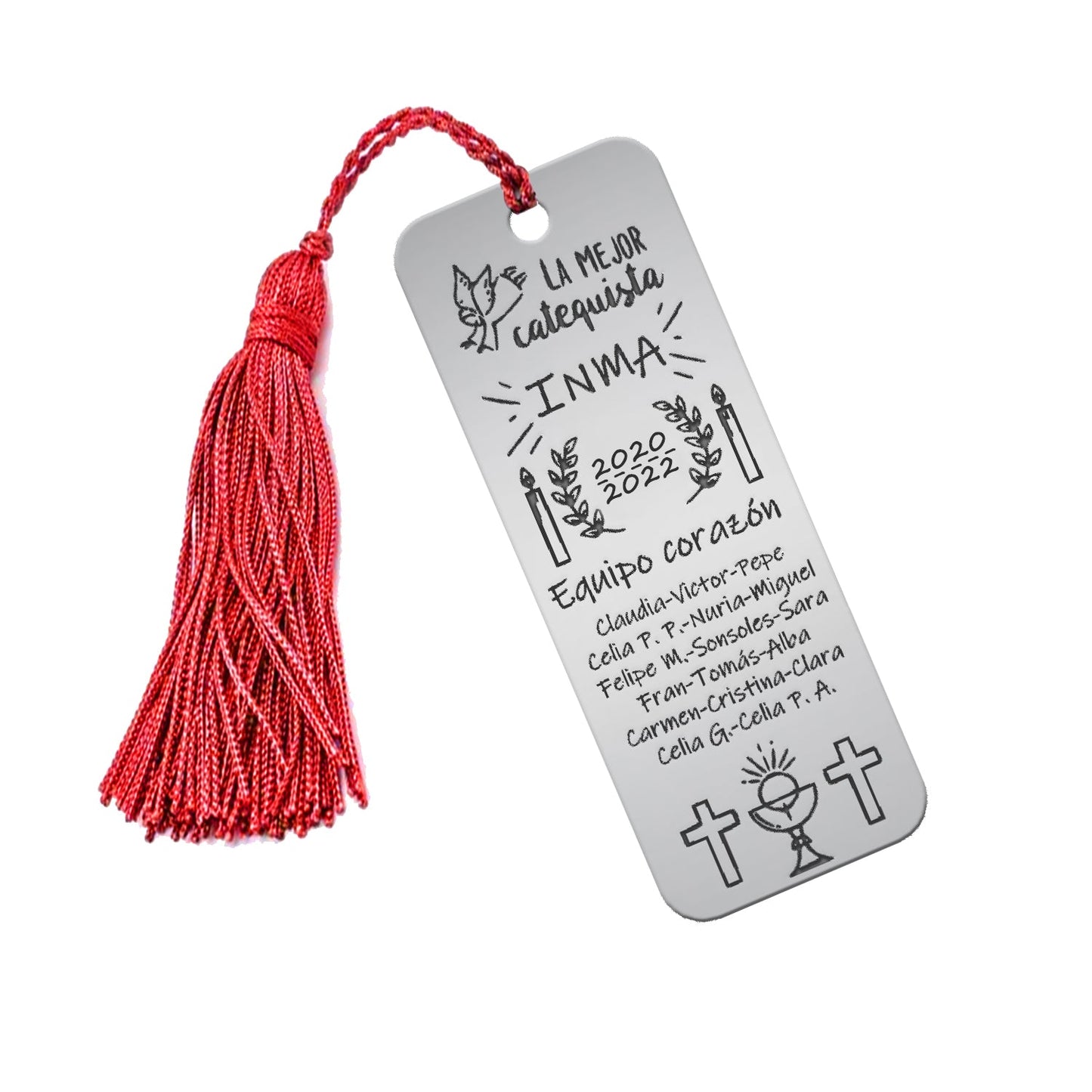 Marque-page Argent 925 Personnalisé - Cadeau Catéchiste