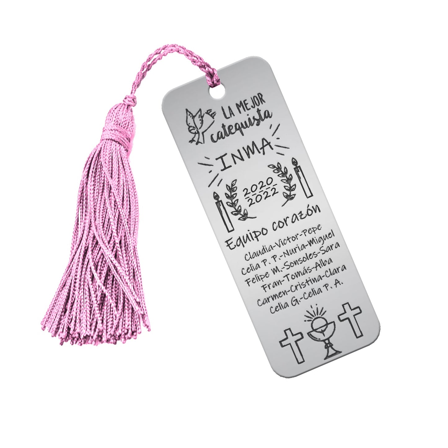 Marque-page Argent 925 Personnalisé - Cadeau Catéchiste