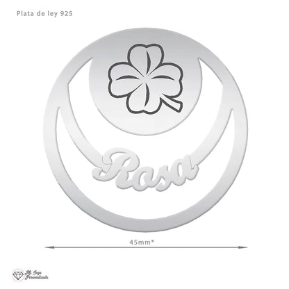 Marque-page en argent 925 personnalisable avec nom et trèfle