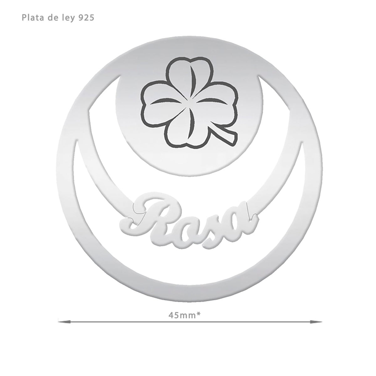 Marque-page Gravé Trèfle, cadeau pour une amie, argent 925