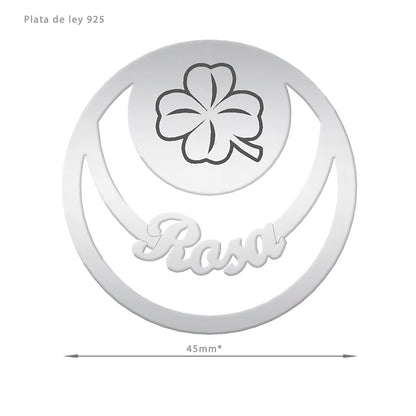 Marque-page Gravé Trèfle, cadeau pour une amie, argent 925