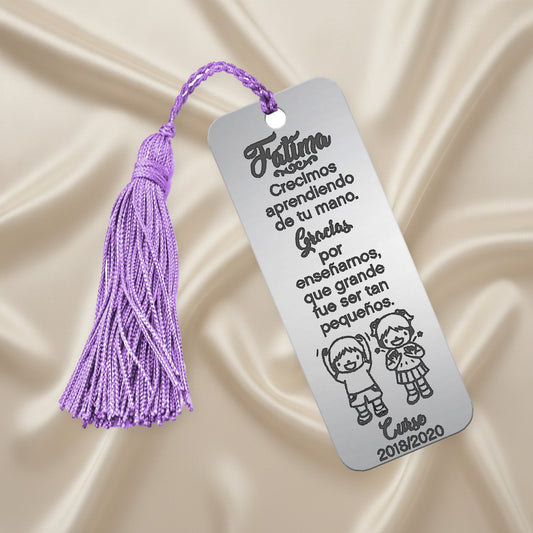 Marque-page en argent personnalisable pour professeur