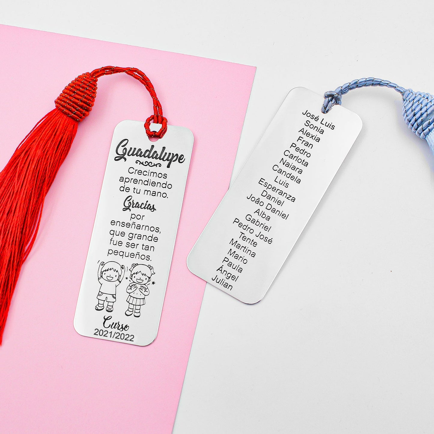 Marque-page en argent personnalisable pour professeur