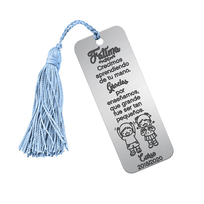 Marque-page en argent personnalisable pour professeur