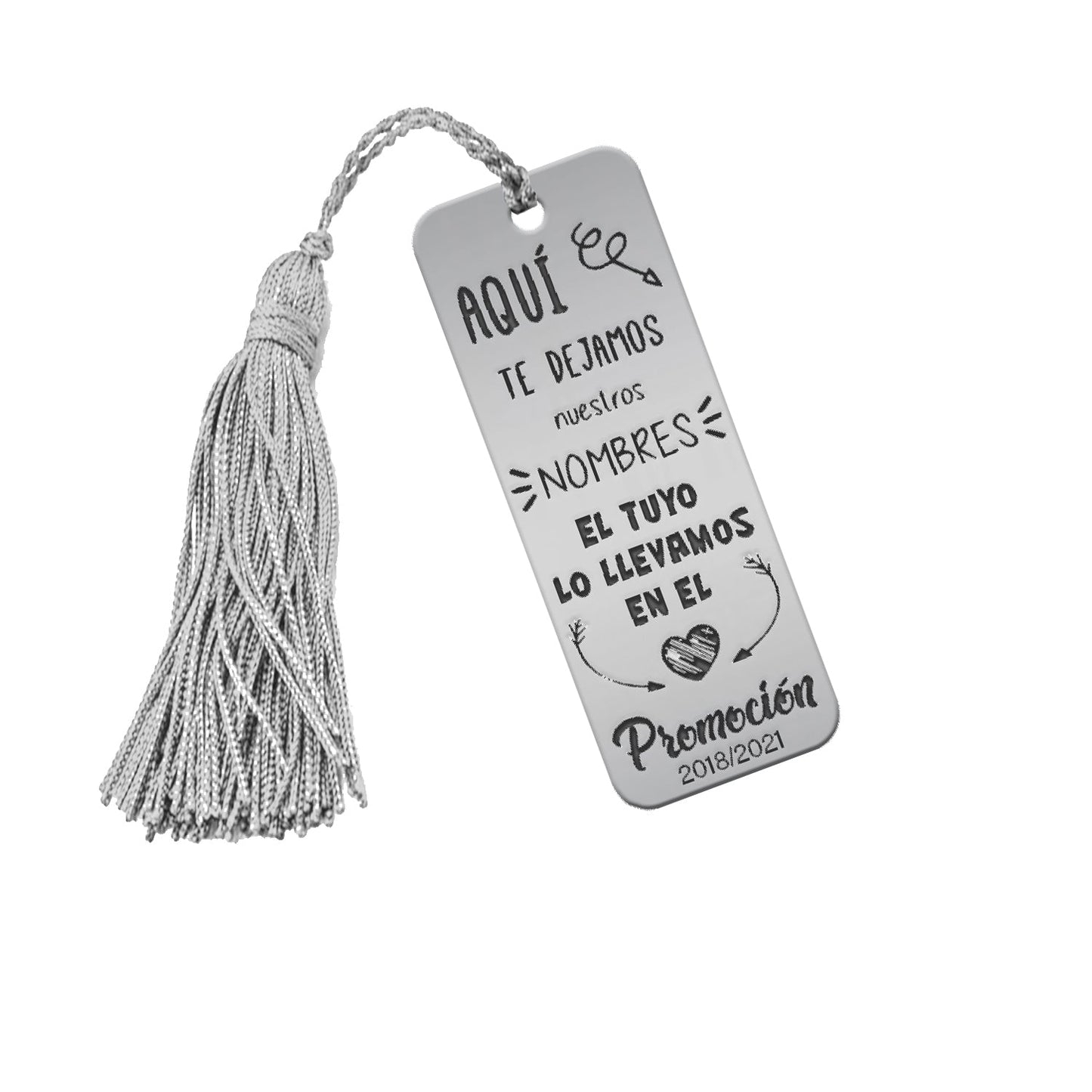 Marque-page en argent personnalisable pour professeur