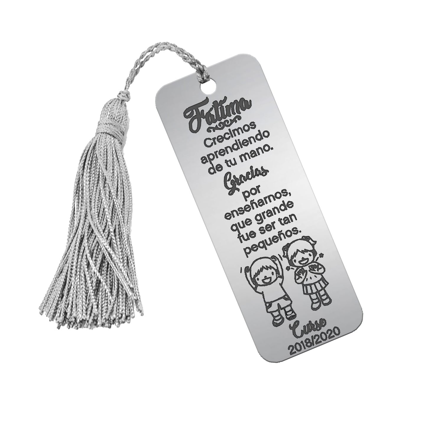 Marque-page en argent personnalisable pour professeur