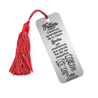 Marque-page en argent personnalisable pour professeur