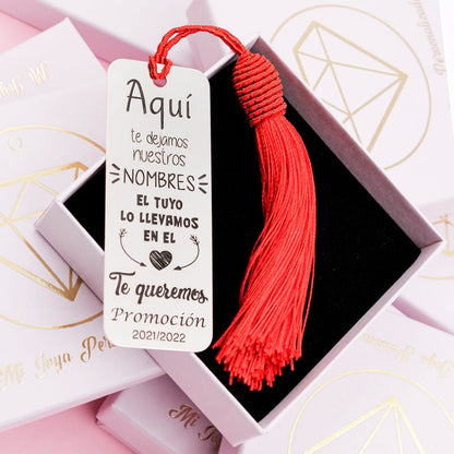 Marque-page en argent personnalisable pour professeur