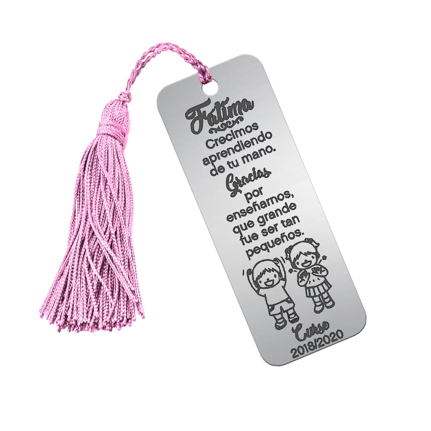 Marque-page en argent personnalisable pour professeur