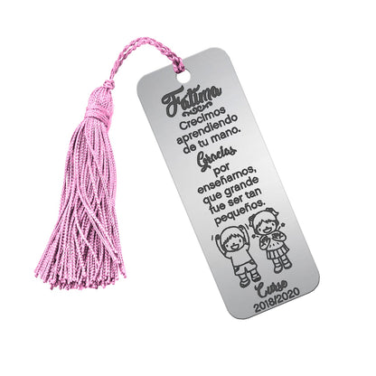 Marque-page en argent personnalisable pour professeur