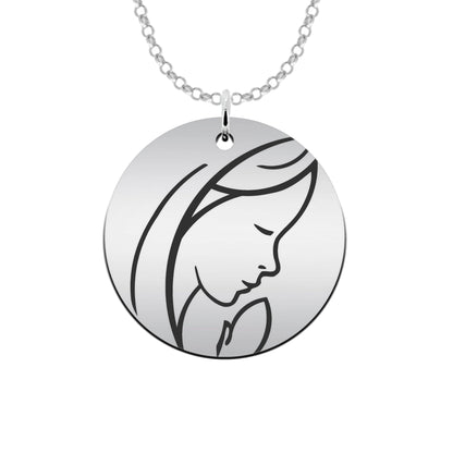 Médaille de Communion Vierge en Argent Personnalisable