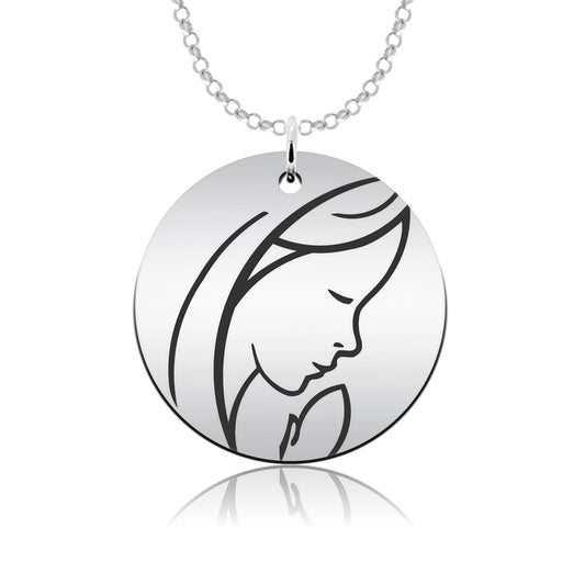 Médaille de Communion Vierge en Argent Personnalisable