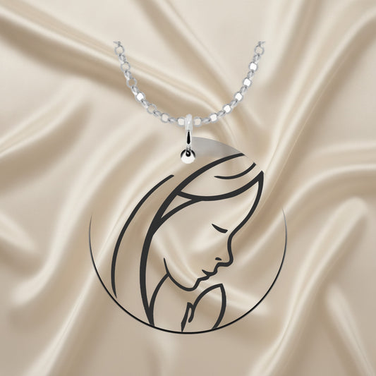 Médaille de Communion Vierge en Argent Personnalisable