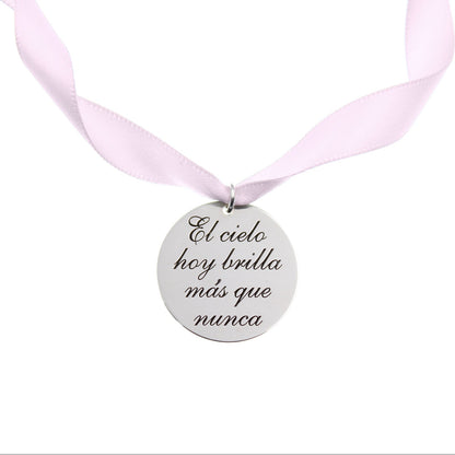 Médaille Personnalisée en Argent 925 pour Bouquet de Mariée