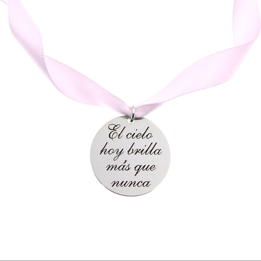Médaille Personnalisée en Argent 925 pour Bouquet de Mariée
