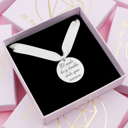 Médaille Personnalisée en Argent 925 pour Bouquet de Mariée