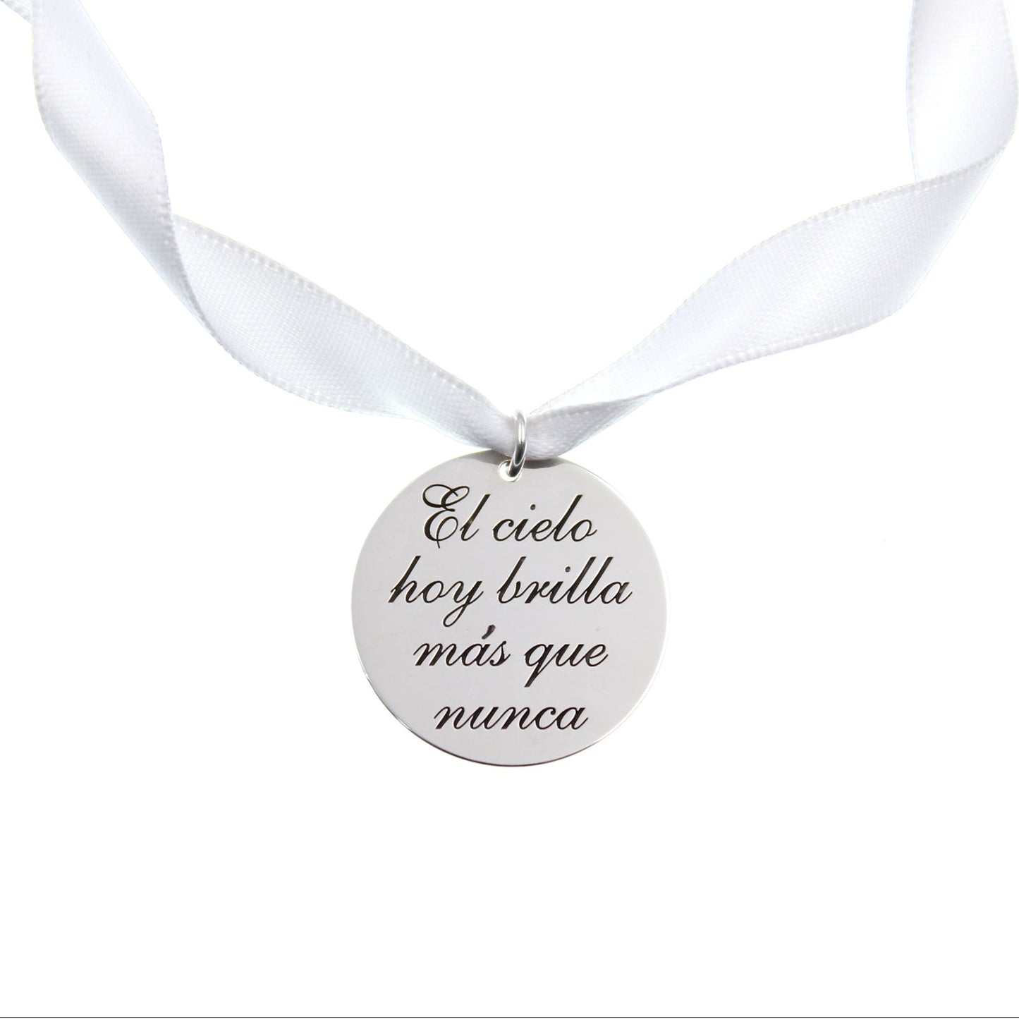 Médaille Personnalisée en Argent 925 pour Bouquet de Mariée