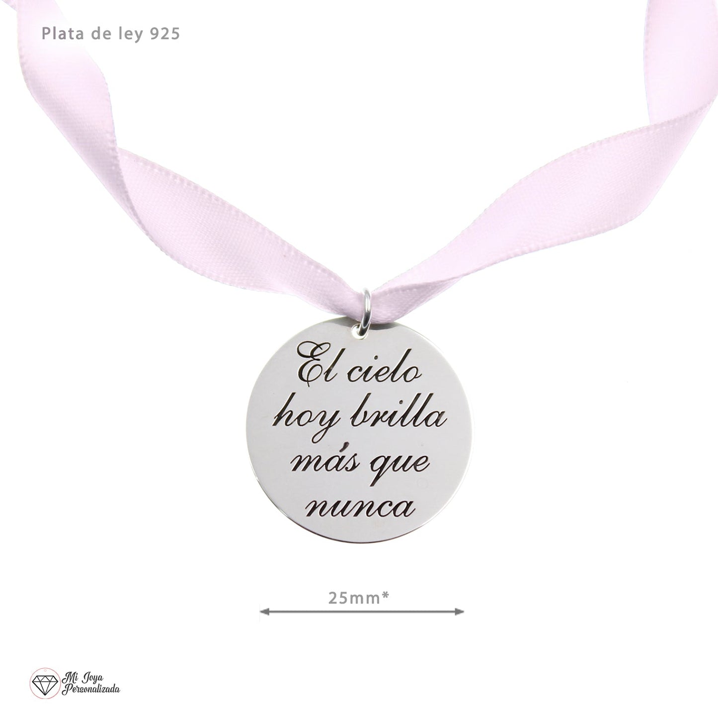 Médaille Personnalisée en Argent 925 pour Bouquet de Mariée