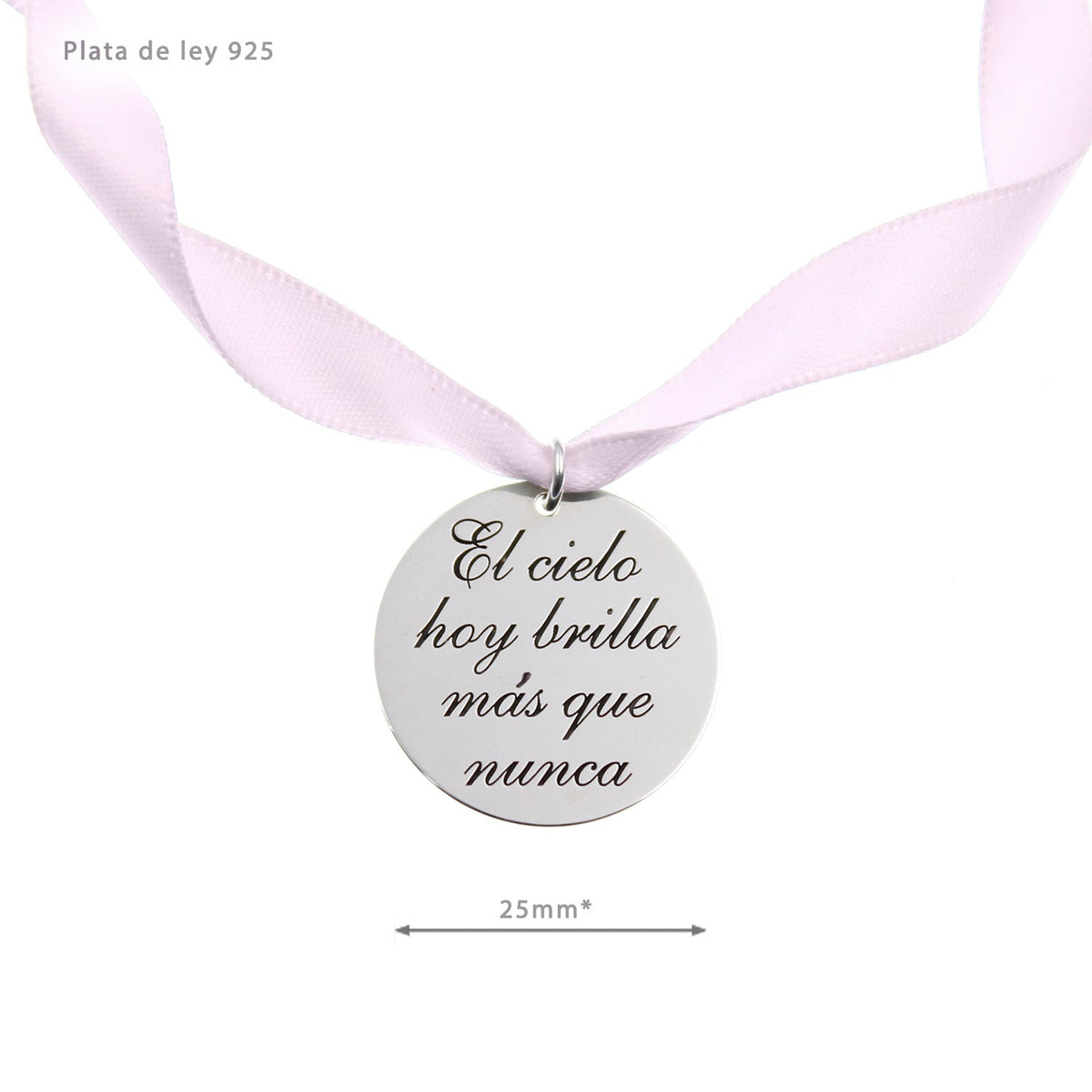 Médaille Bouquet de Mariée, gravure personnalisée, argent 925