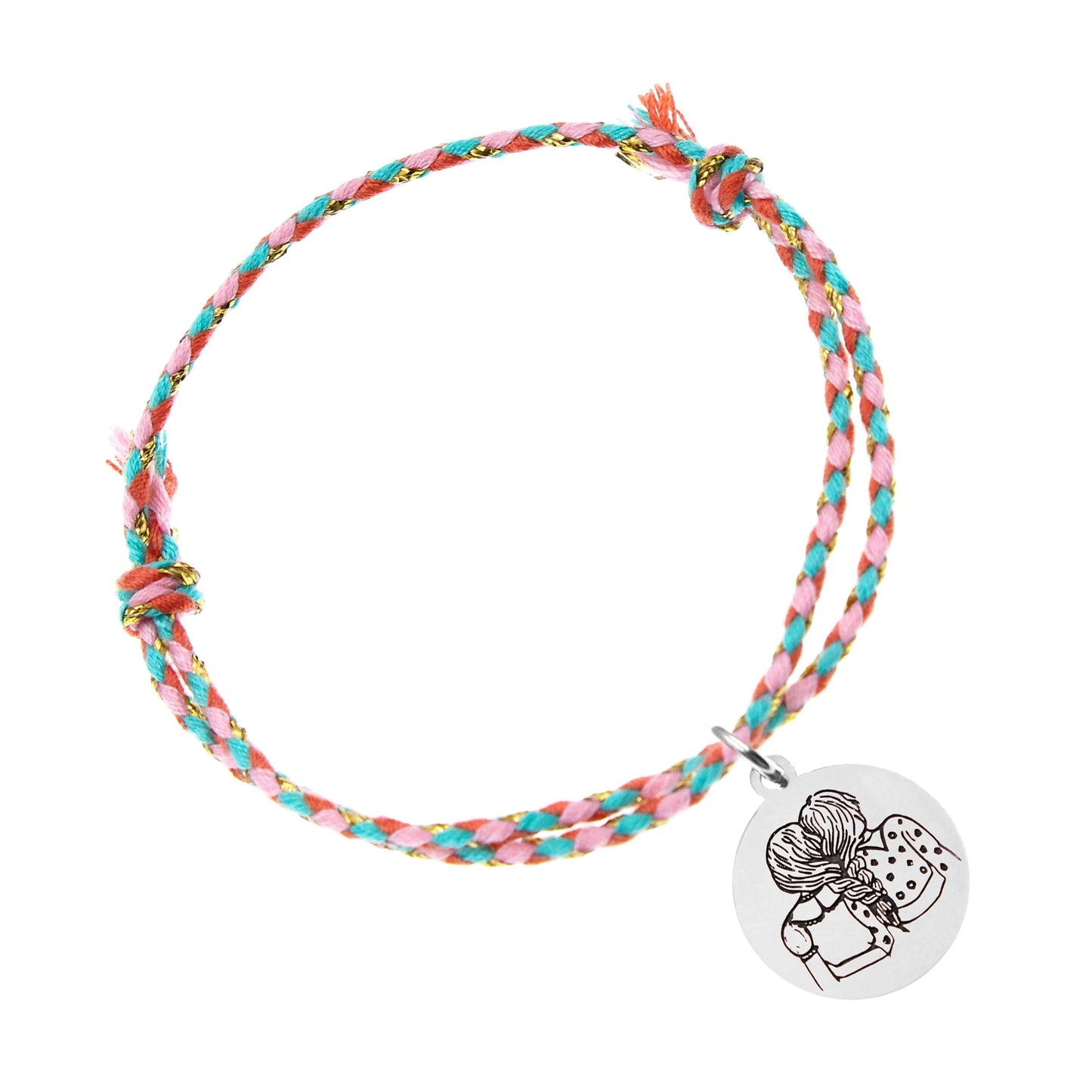 Pack de 2 Bracelets Amie avec Médaille en Argent Gravée