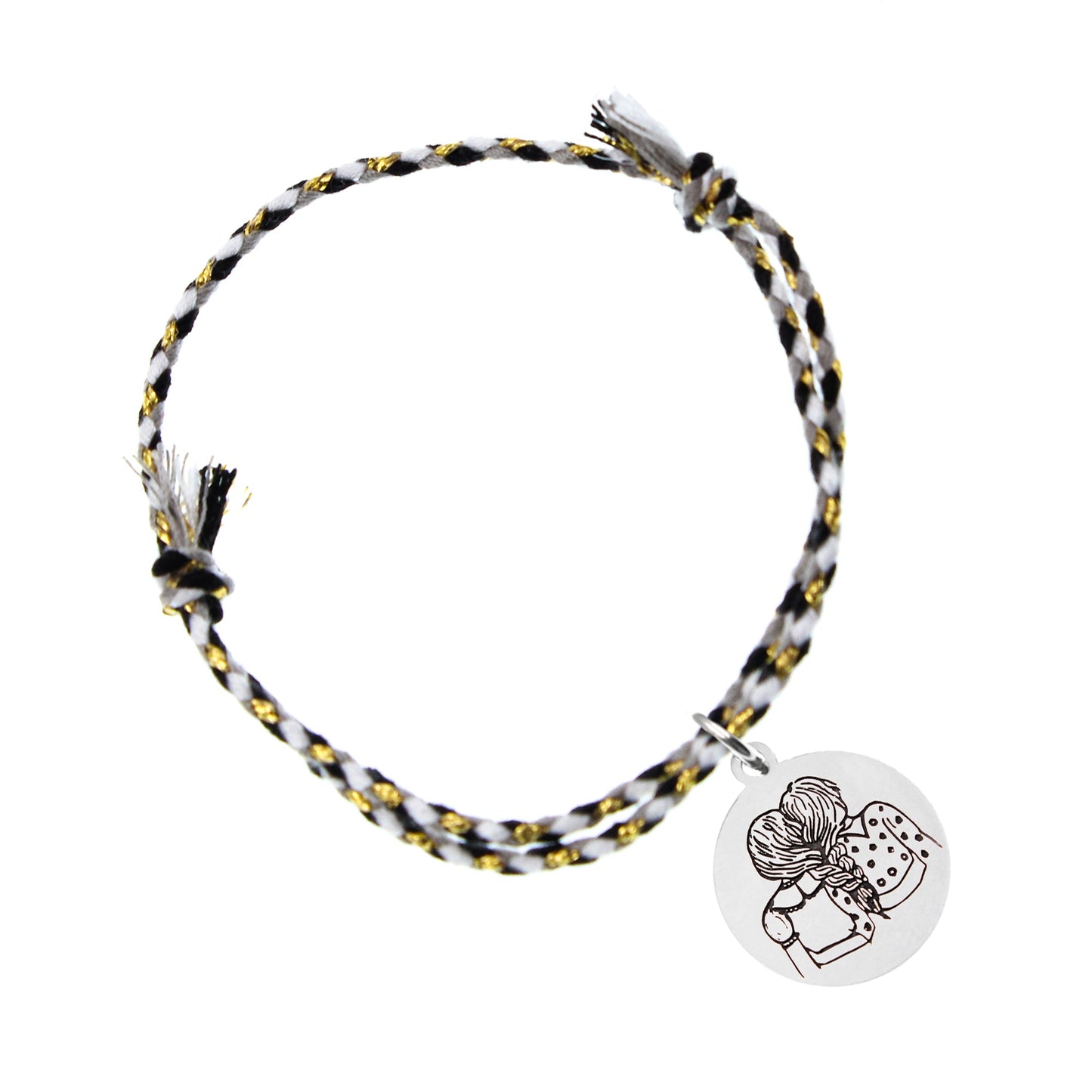 Pack de 2 Bracelets Amie avec Médaille en Argent Gravée