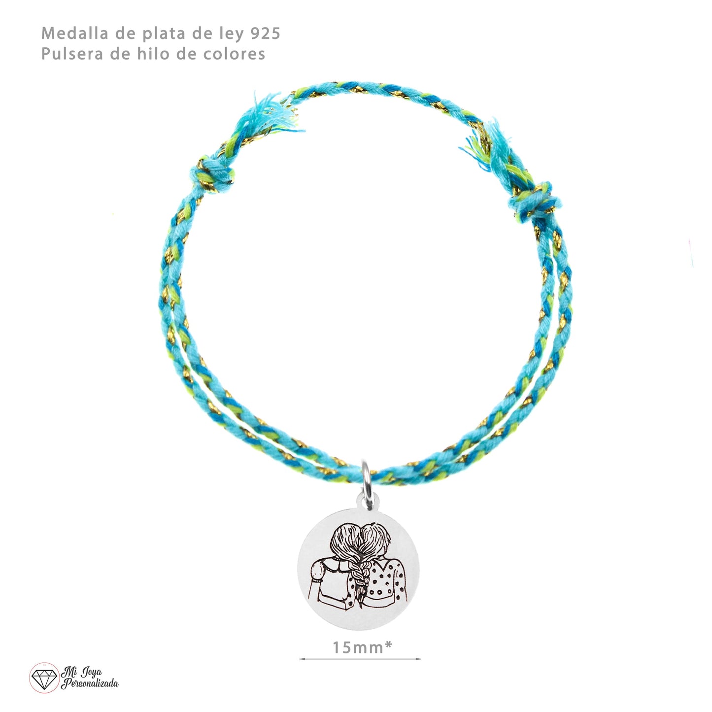Pack de 2 Bracelets Amie avec Médaille en Argent Gravée