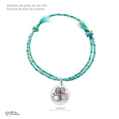Pack de 2 Bracelets Amie avec Médaille en Argent Gravée