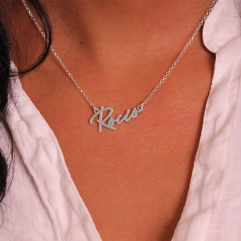 Pendentif prénom personnalisable en argent massif