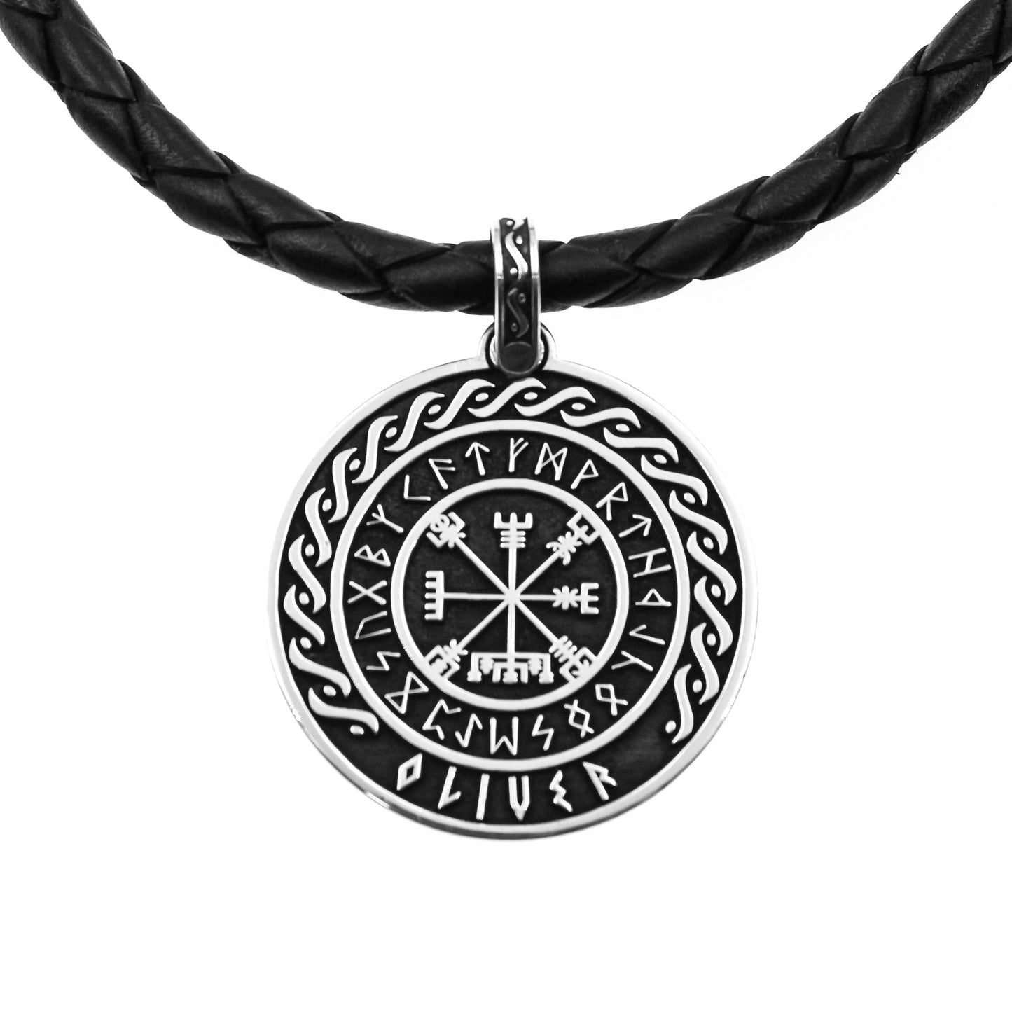 Pendentif viking argent 925 personnalisable avec runes