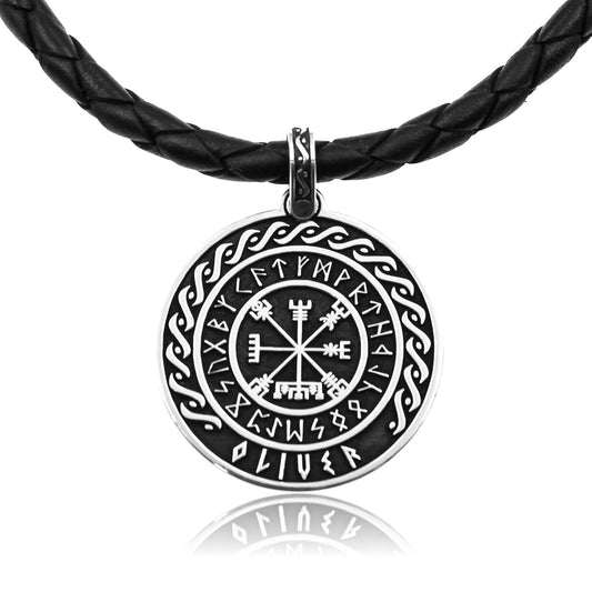 Pendentif viking argent 925 personnalisable avec runes