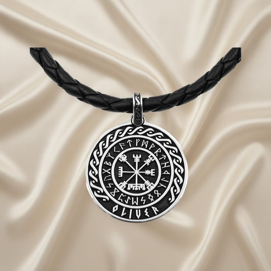 Pendentif viking argent 925 personnalisable avec runes