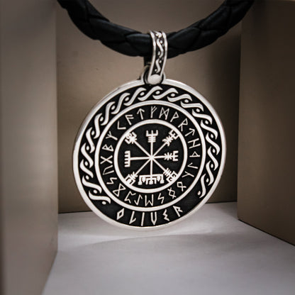Pendentif viking argent 925 personnalisable avec runes