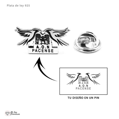 Pin personnalisable en argent 925 pour logo ou emblème