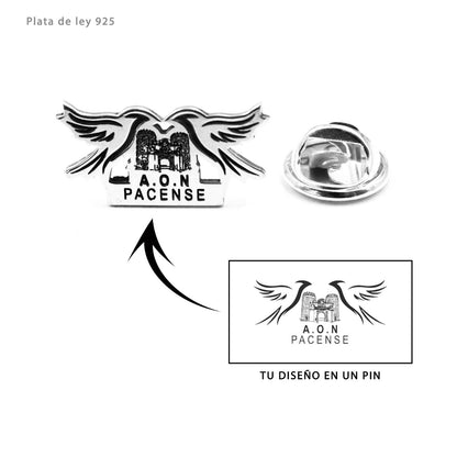 Pin's Personnalisé, logo ou emblème gravé, argent 925