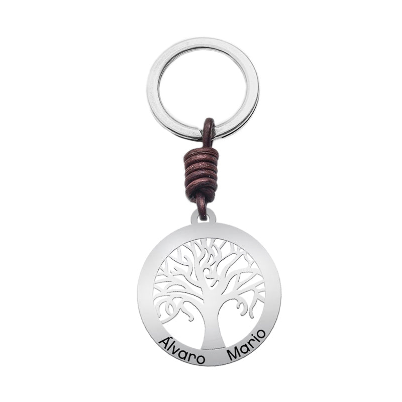 Porte-clés Arbre de Vie personnalisable avec prénoms