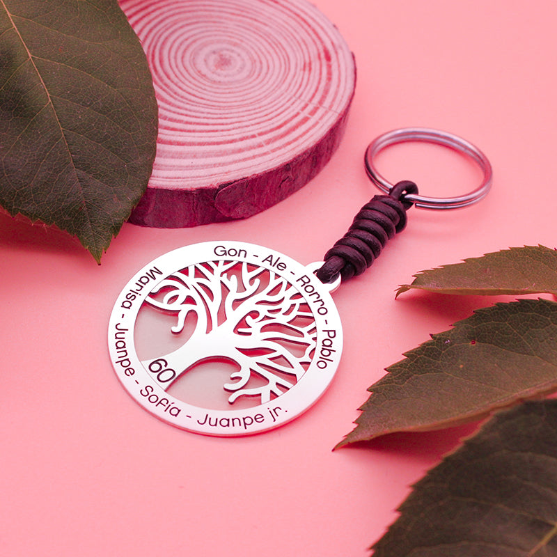 Porte-clés Arbre de Vie personnalisable avec prénoms