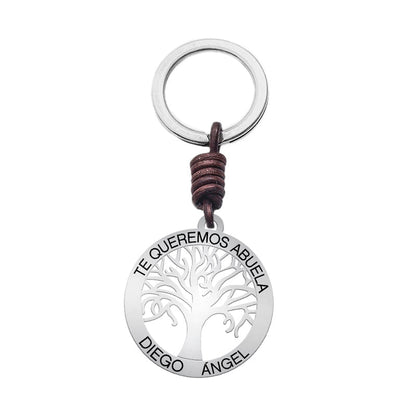 Porte-clés Arbre de Vie personnalisable avec prénoms