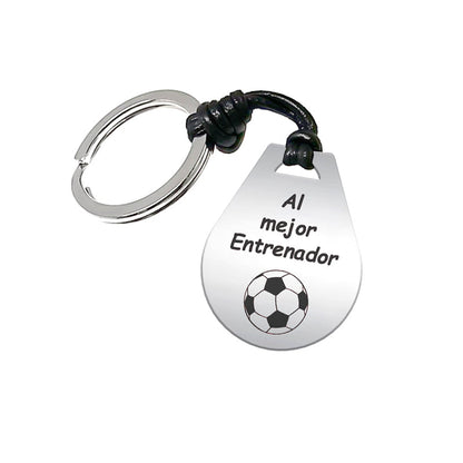 Porte-clés argent 925 gravé pour coach de football