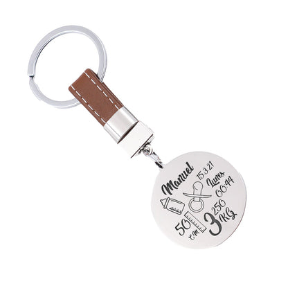 Porte-clés personnalisable | Date et heure de naissance bébé