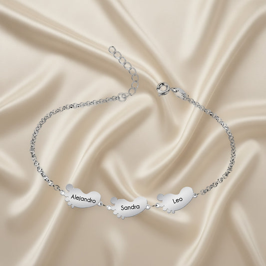 Tobillera en Argent avec Breloques Petits Pieds