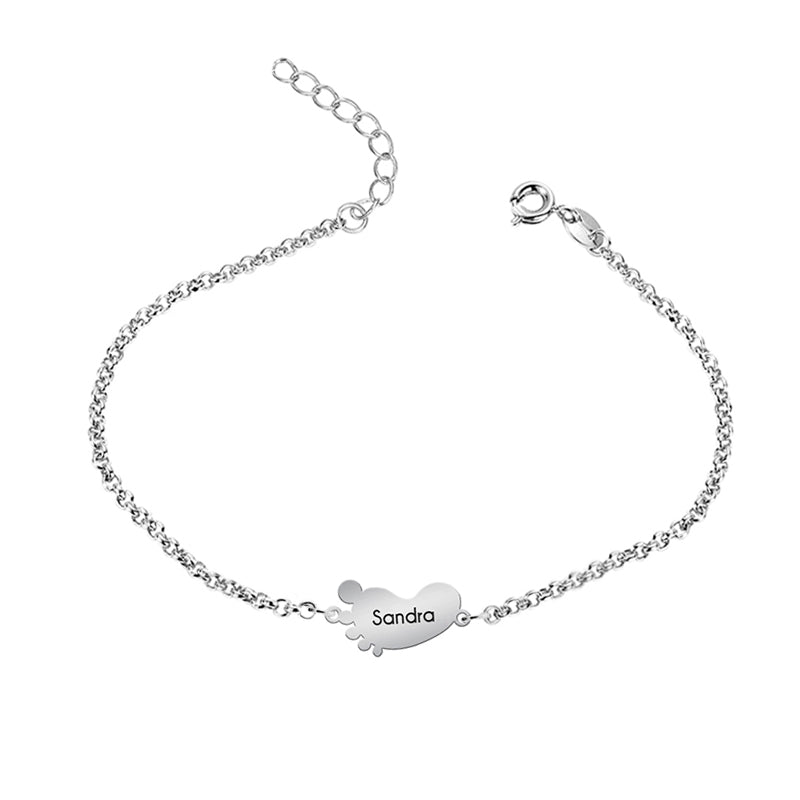 Tobillera en Argent avec Breloques Petits Pieds